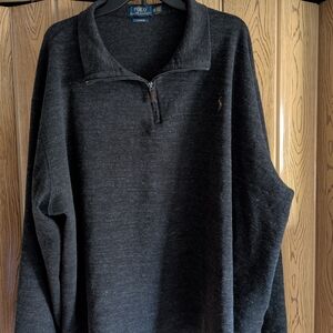 Polo by Ralph Lauren Men's Dark Gray 1/4 Zip Pullover Size 3XLB
